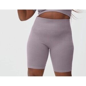 Everlane NWT Organic Cotton Blend Rib Knit Seamless Biker Short XS/S Purple